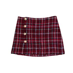 Zara tweed-style mini skirt with cute sailor buttons